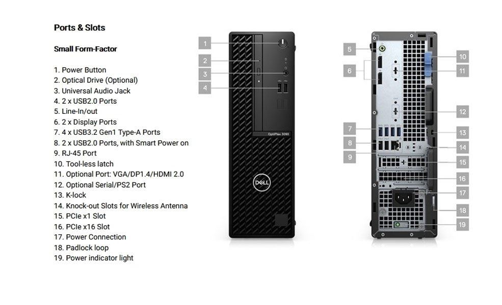 Dell Optiplex 3090 (Intel Core i3 3.7GHz, 8GB DDR4, 256GB SSD, SFF) Desktop PC - Image 2