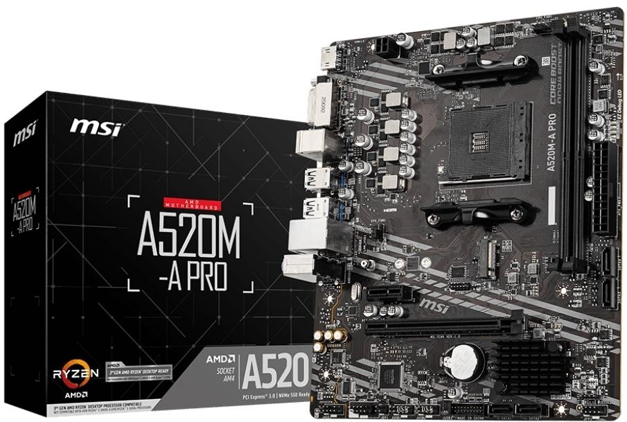 MSI A520M-A Pro (AMD AM4) Motherboard