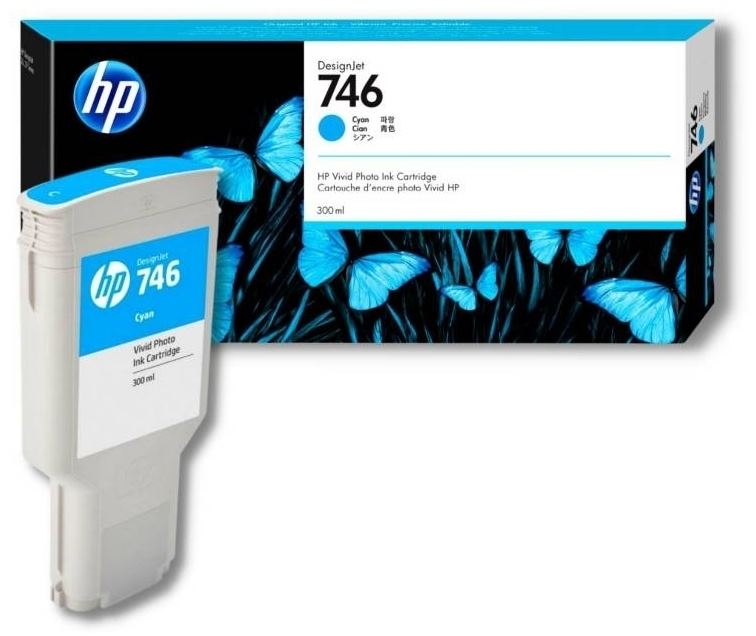 HP 746 DesignJet Cyan Ink Cartridge (P2V80A)